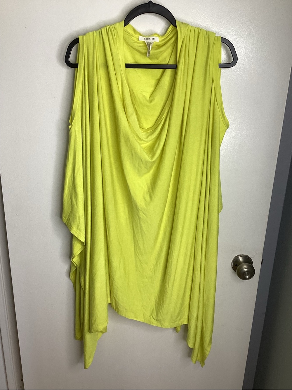 Cherish Neon Lime Sleeveless Drape Tunic OS